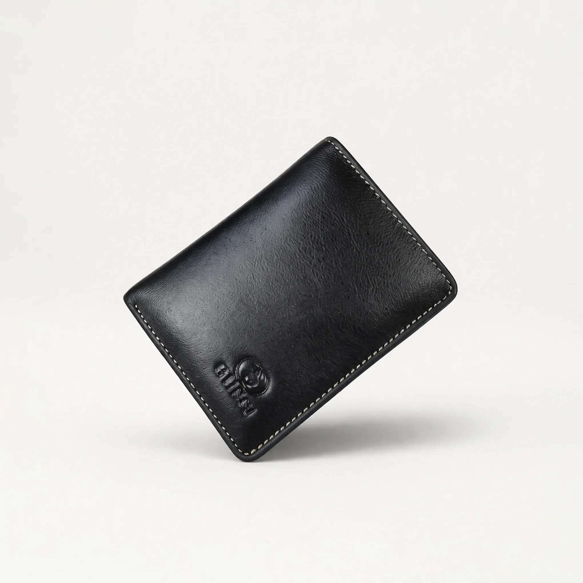 genuine-leather-bifold-wallet-black-with-beige-stitching-1.webp Genuine Leather Bifold Wallet — Black with Beige Stitching - Image 1
