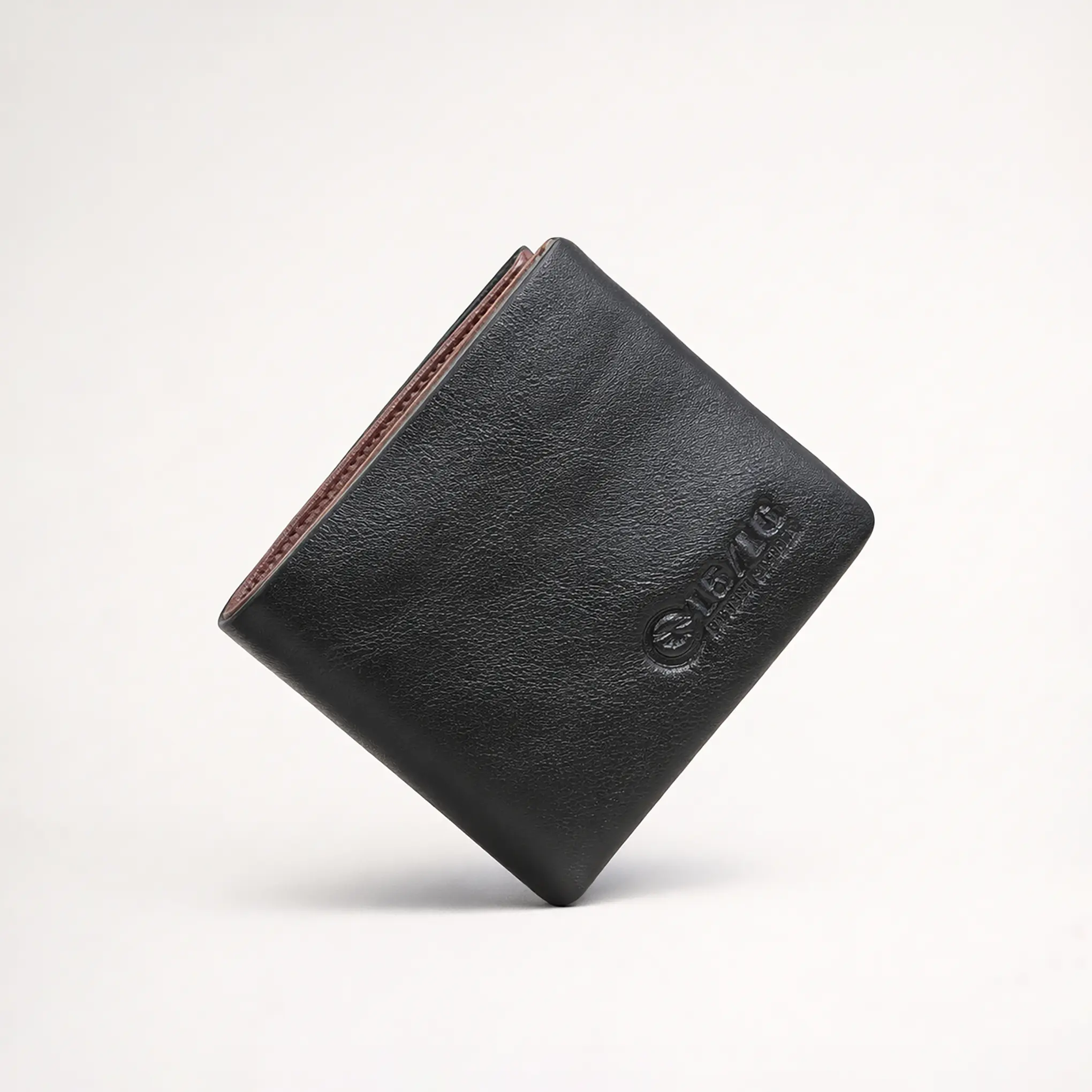 genuine-leather-bifold-wallet-black-with-brown-interior-1.webp Genuine Leather Bifold Wallet — Black with Brown Interior - Image 1