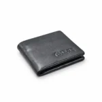 Genuine Leather Bifold Wallet — Black with Brown Interior - Image 3