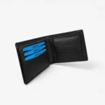 Genuine Leather Bifold Wallet — Black with Embossed Eagle Logo - Image 2