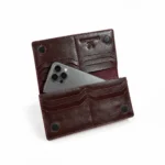 Genuine Leather Long Wallet — Coffee Tan - Image 6