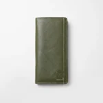 Long Bifold Genuine Leather Wallet — Olive Green