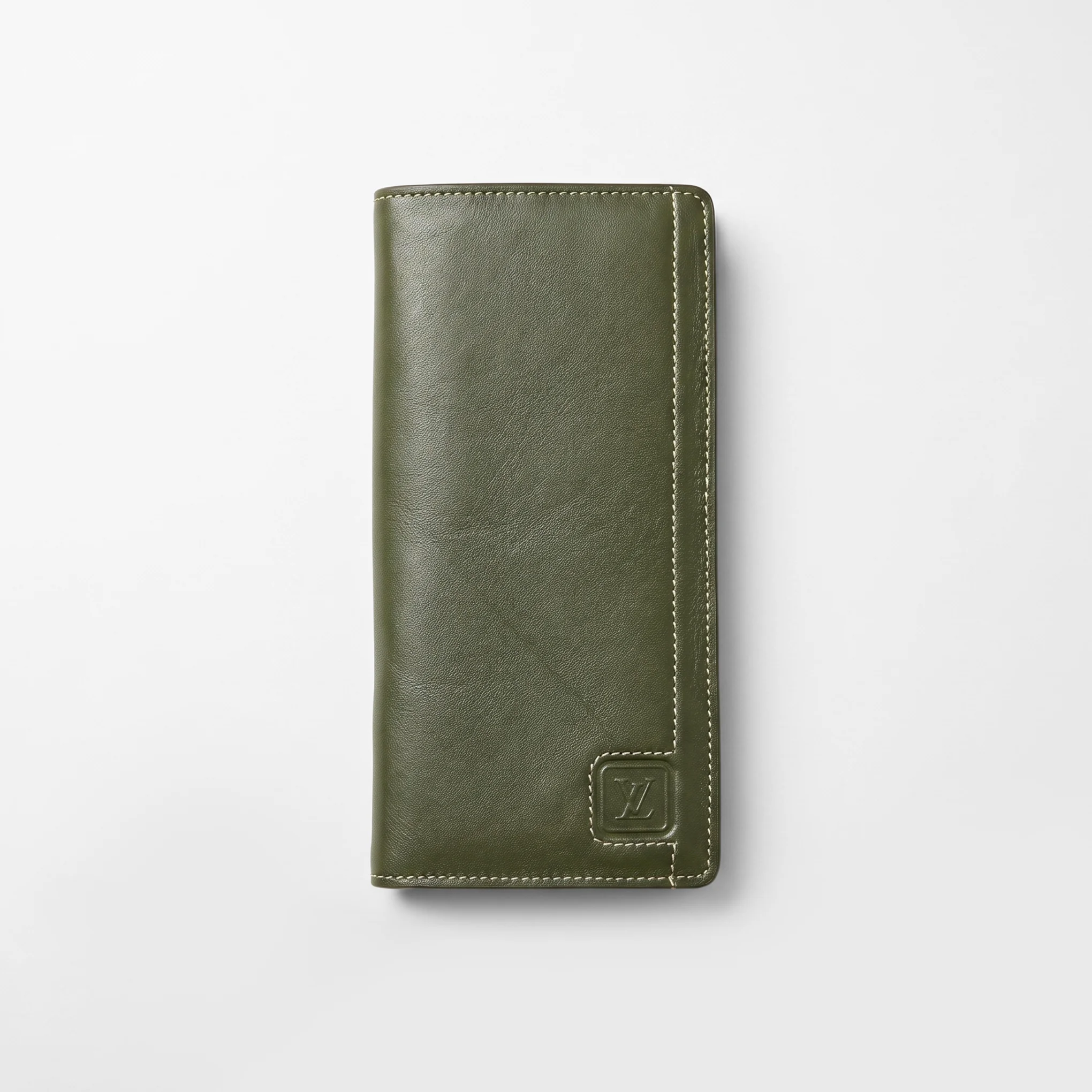 long-bifold-genuine-leather-wallet-olive-green-1.webp Long Bifold Genuine Leather Wallet — Olive Green - Image 1