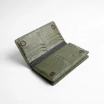 Long Bifold Genuine Leather Wallet — Olive Green - Image 4