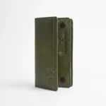 Long Bifold Genuine Leather Wallet — Olive Green - Image 5